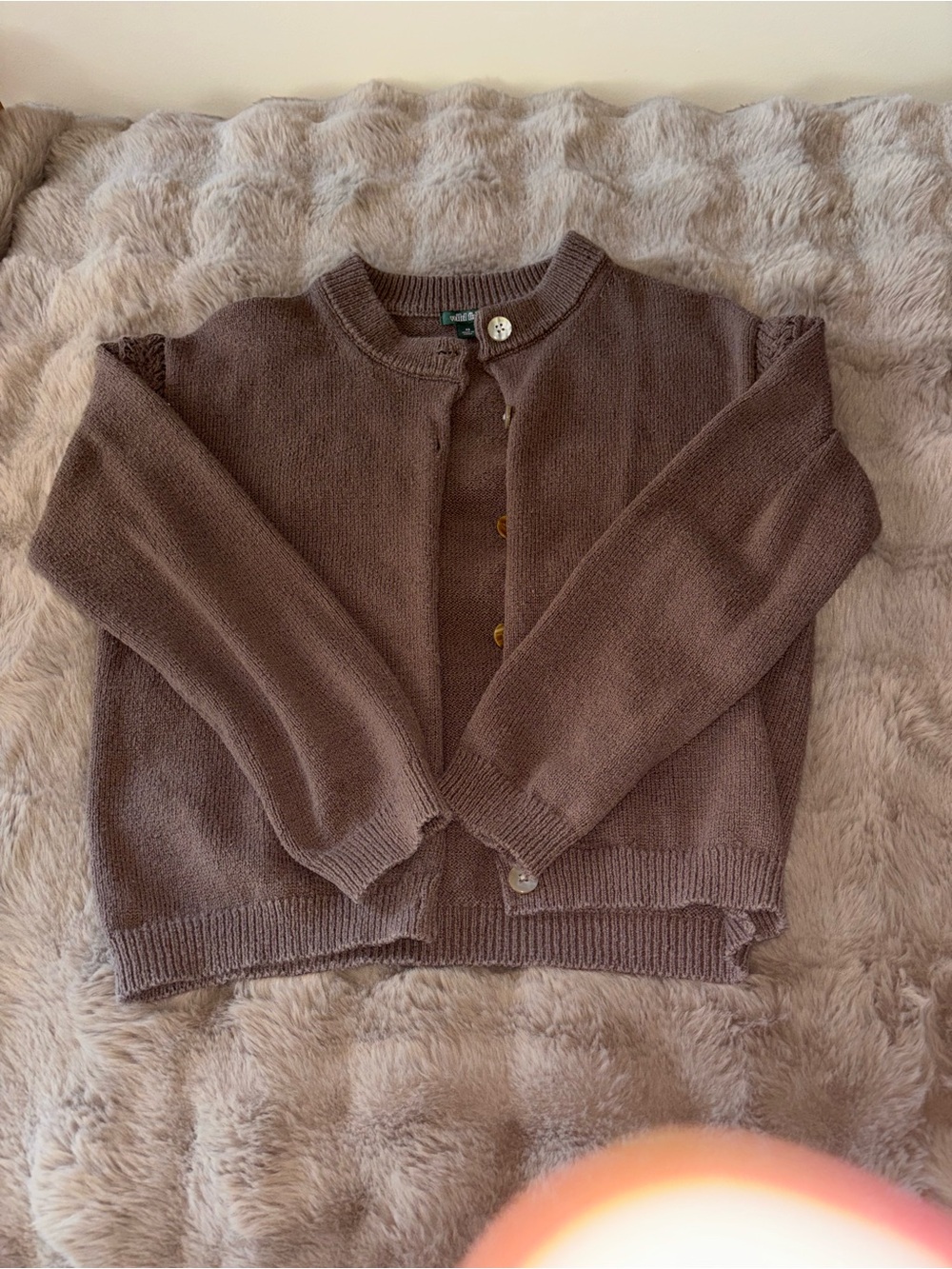 Cozy Women's Brown Crewneck Cardigan Sweater Wild Fable